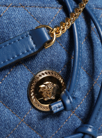 Versace La Medusa Quilted Denim Bucket Bag