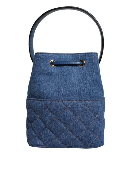 Versace La Medusa Quilted Denim Bucket Bag