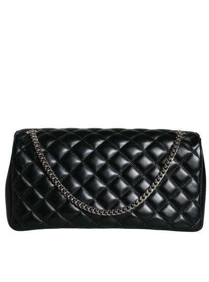 Versace Black Quilted Lambskin Leather Crossbody Bag