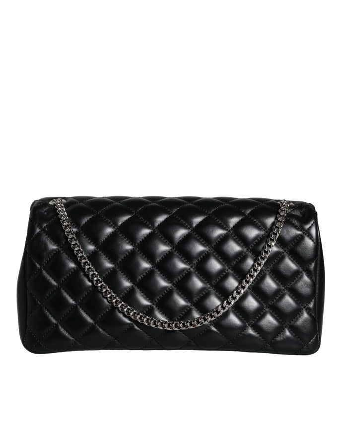 Versace Black Quilted Lambskin Leather Crossbody Bag