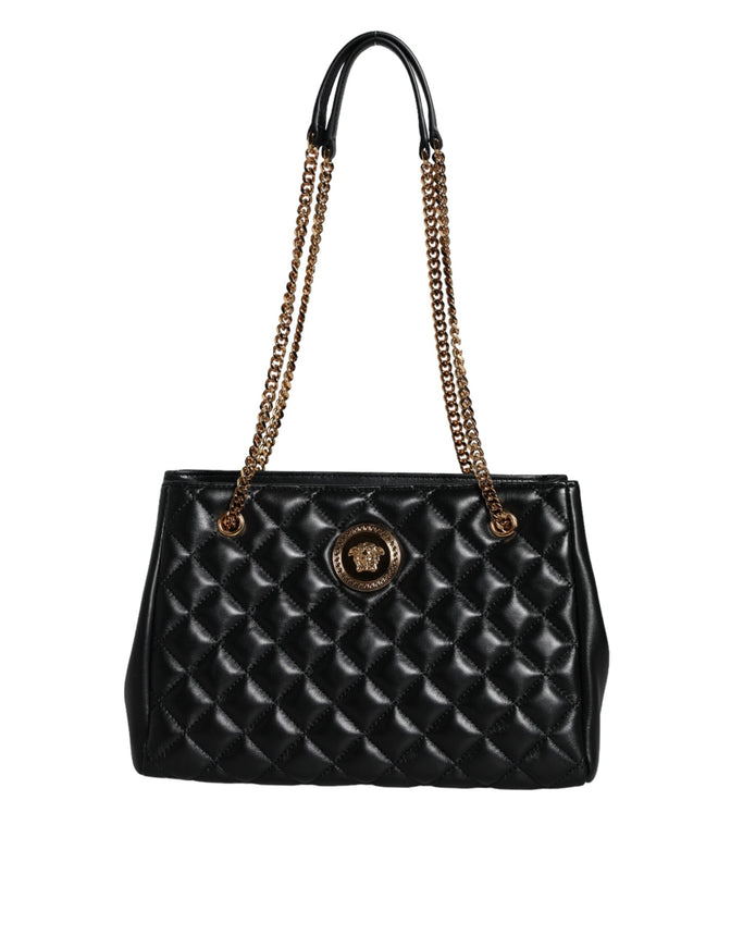 Versace Nappa Quilted Medusa Chain Shoulder Bag