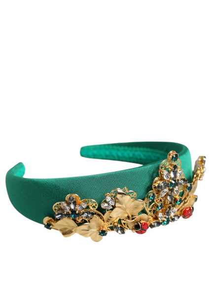 Dolce & Gabbana Crystal Crown Headband In Green