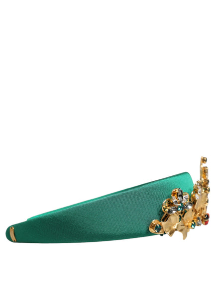 Dolce & Gabbana Crystal Crown Headband In Green