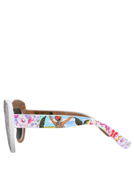 Dolce & Gabbana Multicolor Wood Crystal Sunglasses