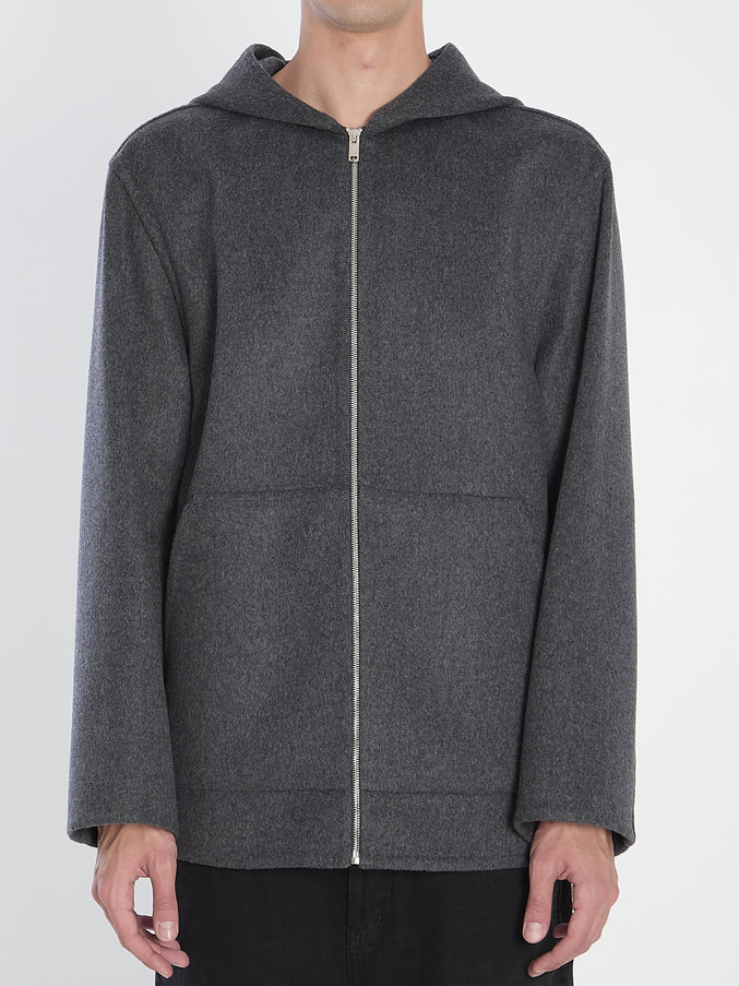 Bottega Veneta Hooded Wool Blouson Grey