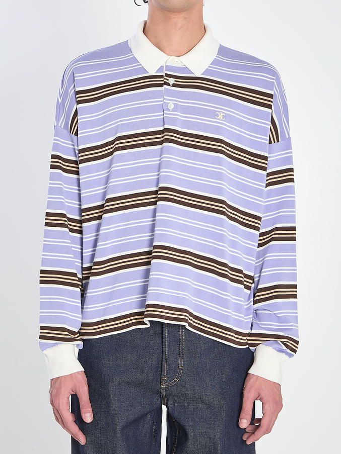Celine Long-sleeve Polo Shirt Purple