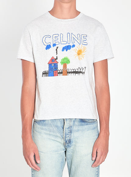 Celine Limited Edition Printed T-shirt Grey