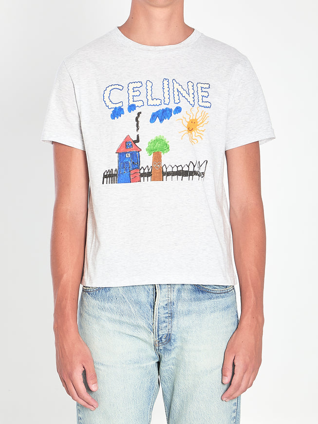 Celine Limited Edition Printed T-shirt Grey