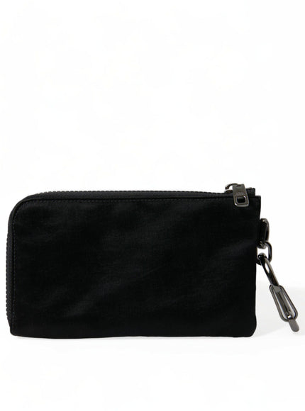 Dolce & Gabbana Black Nylon Logo Plaque Keyring Pouch Clutch Bag - Ellie Belle