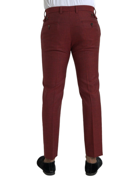 Dolce & Gabbana maroon wool skinny dress pants back view