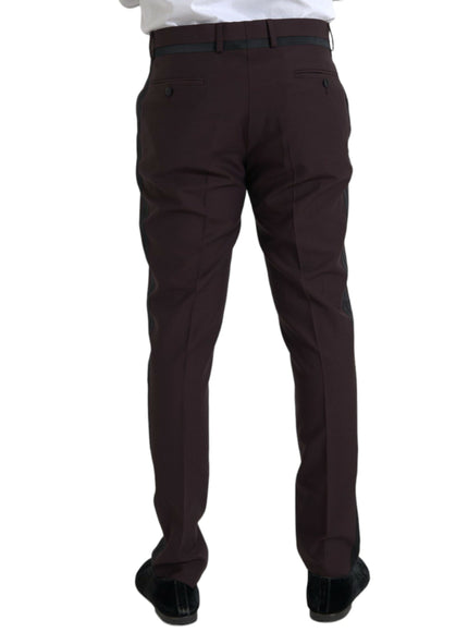 Dolce & Gabbana dark brown wool slim fit pants back view