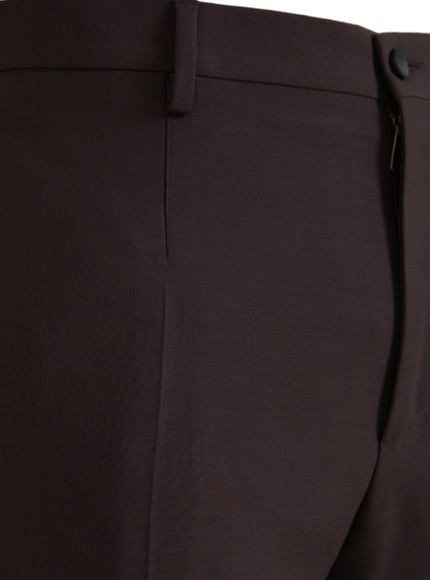 Close-up of Dolce & Gabbana dark brown wool pants fabric