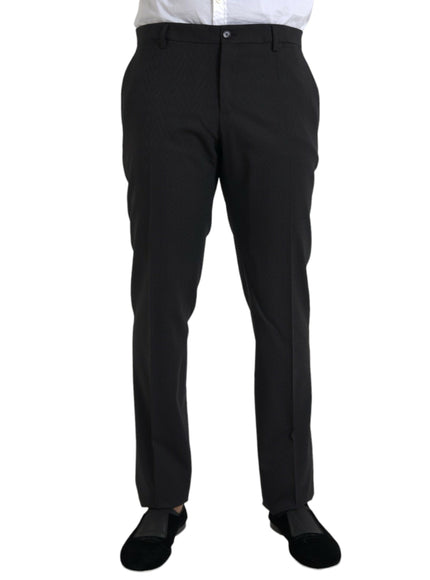 Dolce & Gabbana black wool skinny dress pants front view