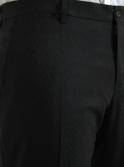 Close-up of Dolce & Gabbana black wool dress pants fabric