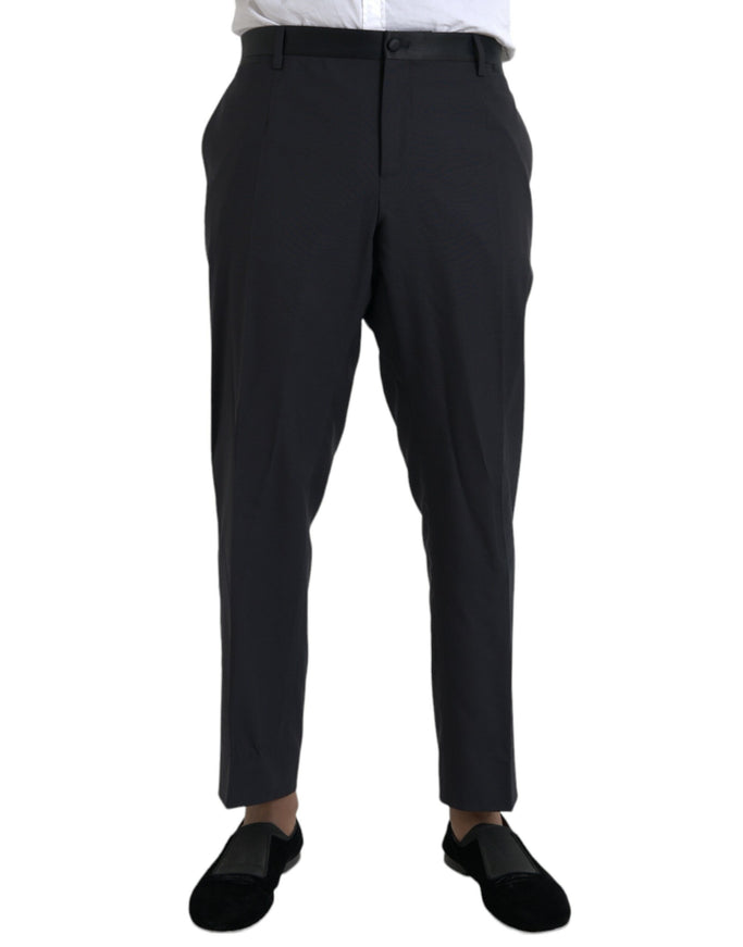 Dolce & Gabbana blue wool skinny dress pants front view