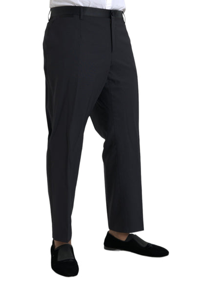 Dolce & Gabbana blue wool skinny dress pants side view