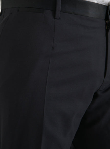 Close-up of Dolce & Gabbana blue wool dress pants fabric