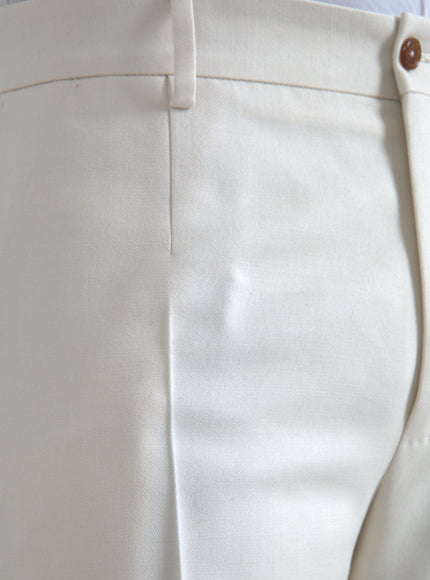 Close-up of Dolce & Gabbana white wool pants fabric