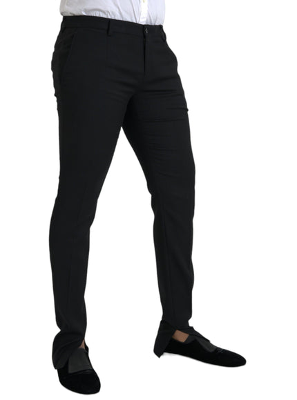 Dolce & Gabbana black wool stretch skinny pants side view