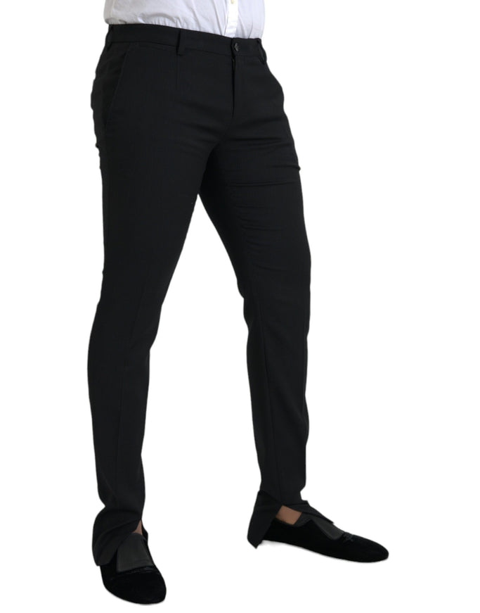 Dolce & Gabbana black wool stretch skinny pants side view