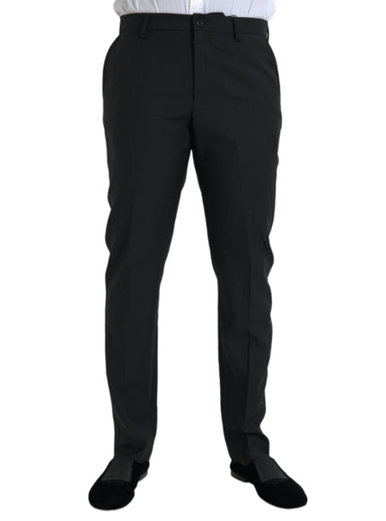 Dolce & Gabbana black wool skinny dress pants front view