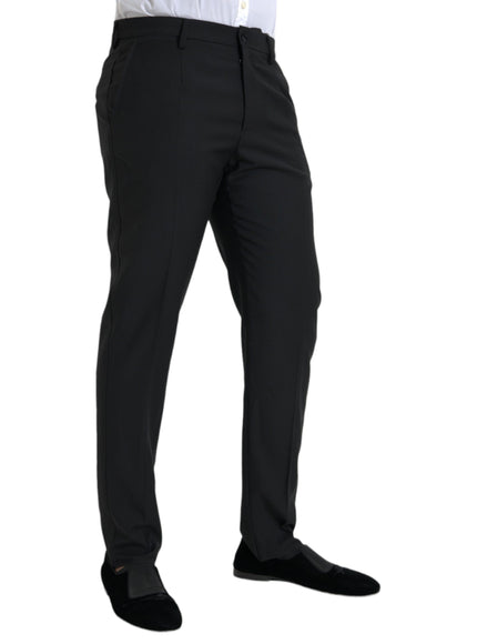 Dolce & Gabbana black wool skinny dress pants side view