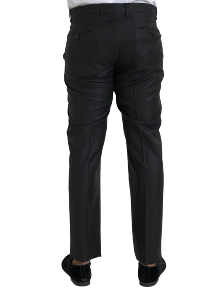 Dolce & Gabbana black wool silk skinny dress pants back view