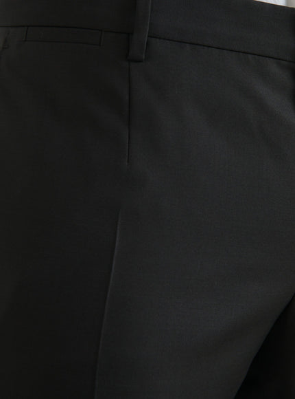 Close-up of Dolce & Gabbana black wool silk dress pants fabric