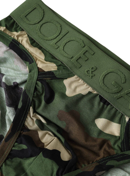 a close up of a camouflage print shorts