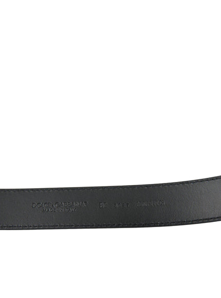 Dolce & Gabbana Black Calf Leather Silver Metal Buckle Belt - Ellie Belle