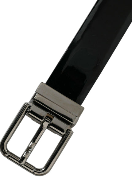 Dolce & Gabbana Black Leather Silver Metal Buckle Belt - Ellie Belle