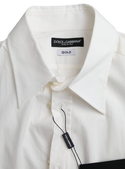 a white shirt with a black label on it