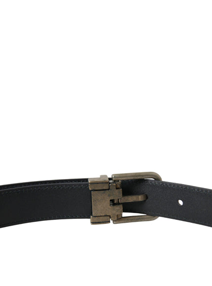 Dolce & Gabbana Blue Suede Leather Gold Metal Buckle Belt - Ellie Belle