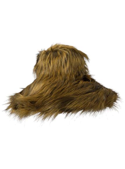 a furry animal's head is shown against a white background