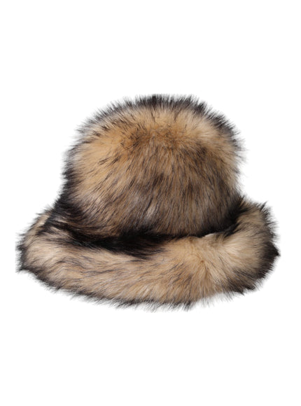 a fur hat is shown on a white background