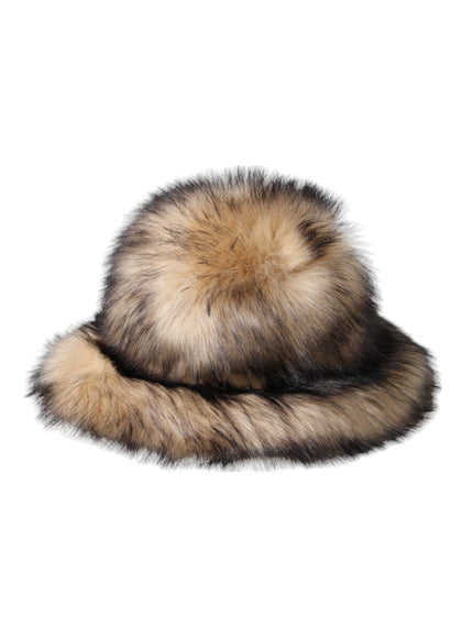 a fur hat is shown on a white background