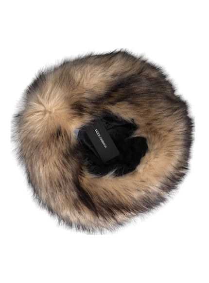 a fur hat with a cell phone in it