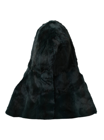 a black sheepskin hat on a white background