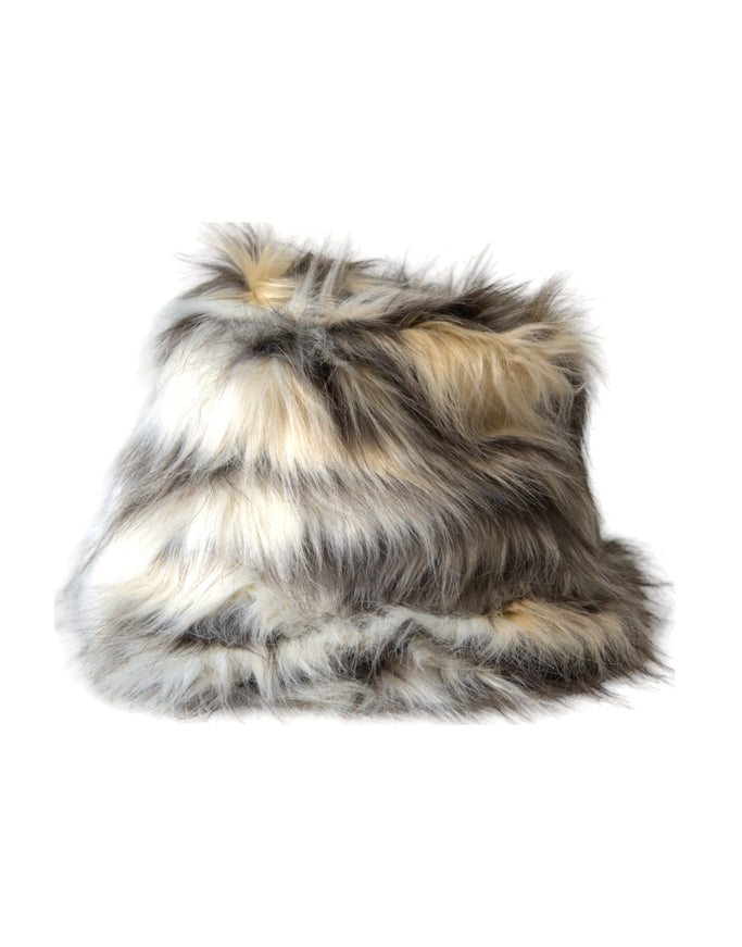 a furry hat is shown on a white background