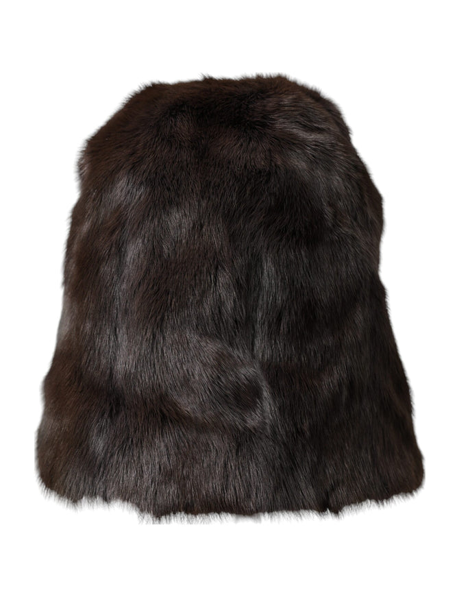 a close up of a fur hat on a white background