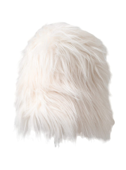 a close up of a white furry object on a white background