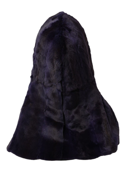 a black fur hat on a white background