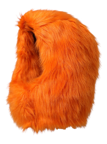 a close up of an orange furry object