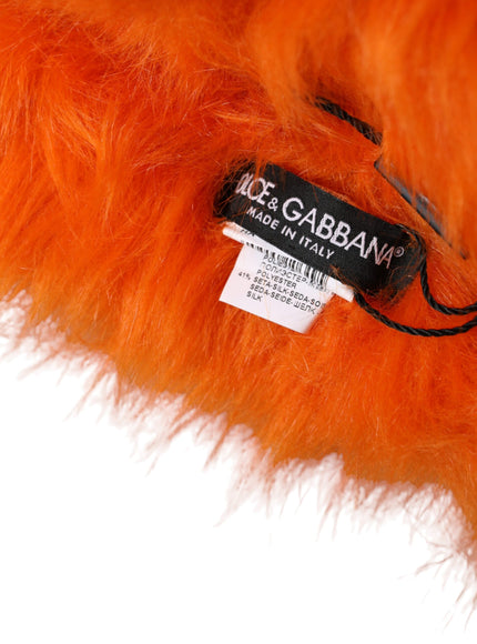 a tag is attached to a furry orange animal