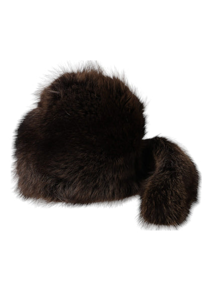 a brown fur hat on a white background