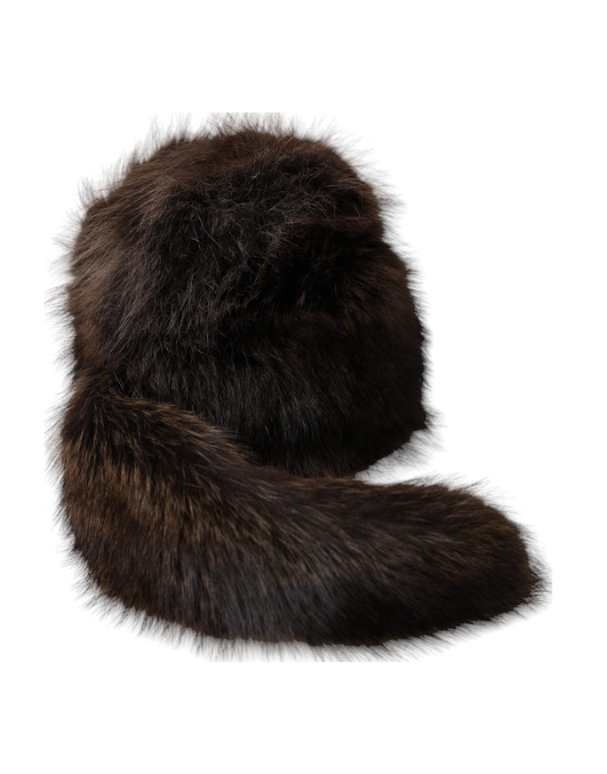 a fur hat is shown on a white background