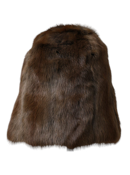 a close up of a fur hat on a white background