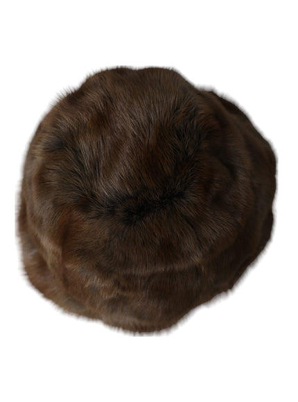 a close up of a fur hat on a white background