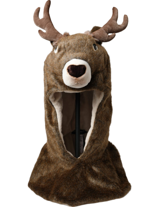 a stuffed deer head with antlers on it's head