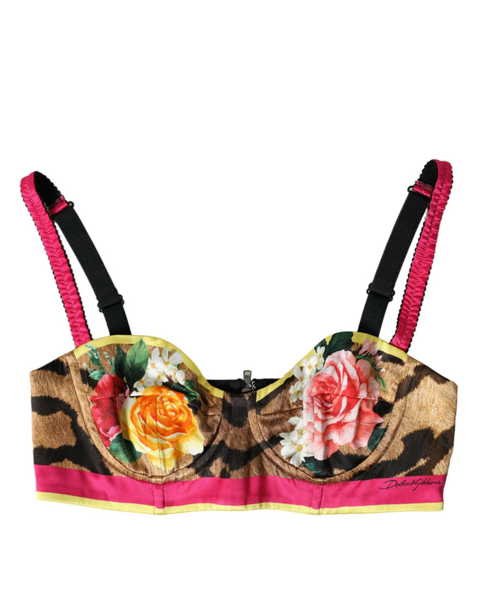 Dolce & Gabbana Floral Silk Blend Bustier Crop Top - Ellie Belle